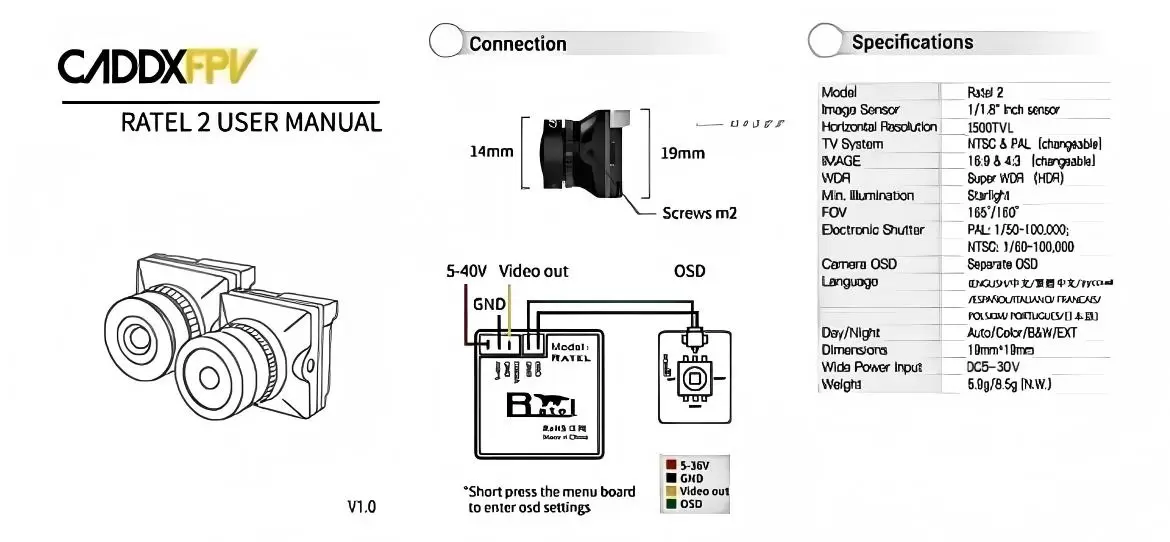 Telecamera per visione notturna Caddx 2